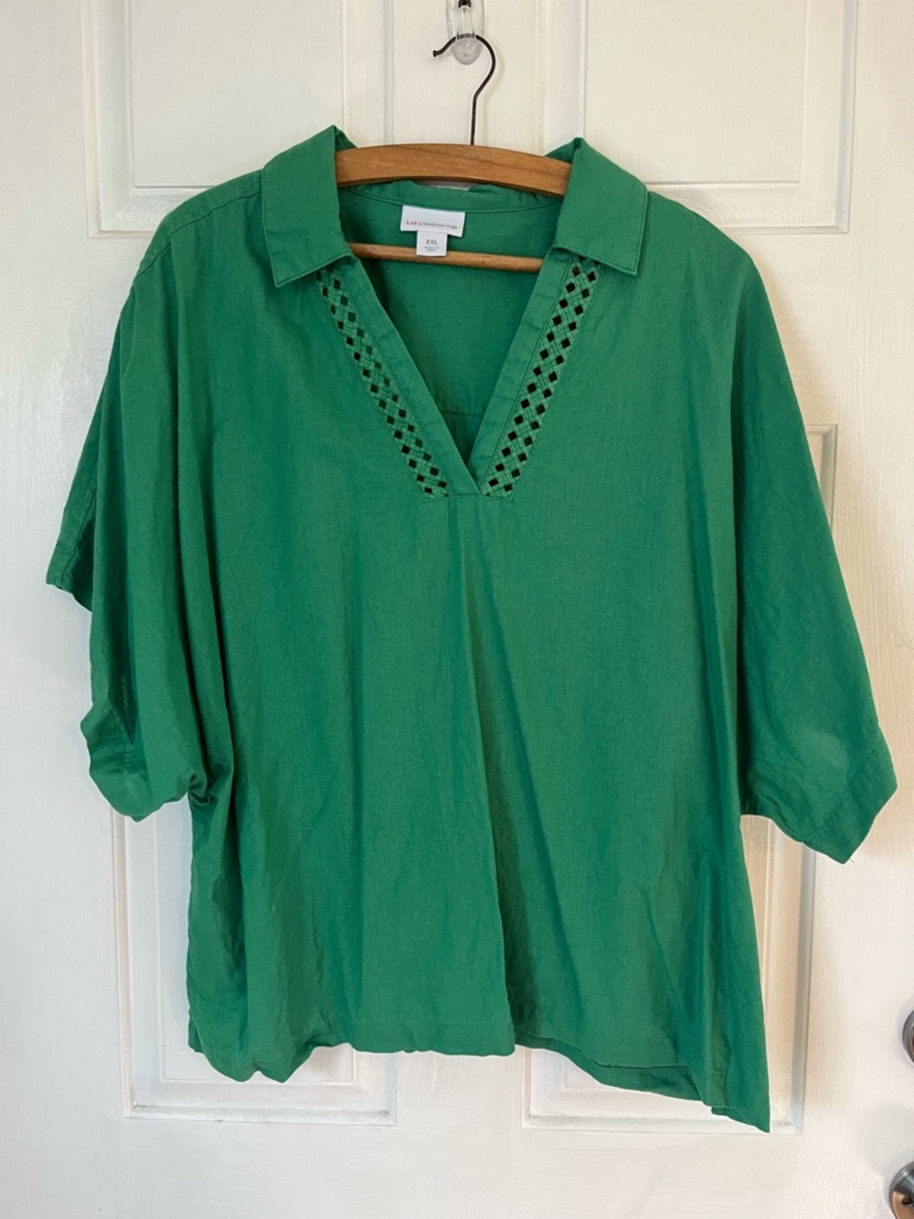 Cotton Linen blend Green Liz Claiborne shirt XXL